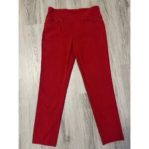 Attyre Y2k Red Textured Pull On Stretch Pants Size 4P Boho Chic Dark Coquette